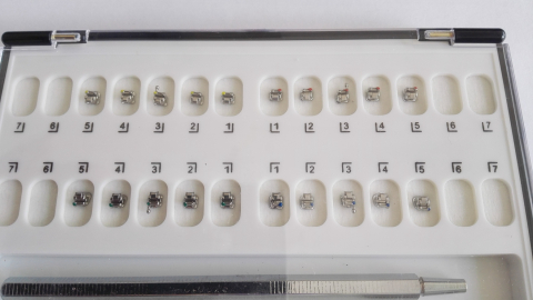 Dental metall passiv Selbstligierende Bracket, U/L 5-5Hooks 345, MBT022/ROTH022, CE