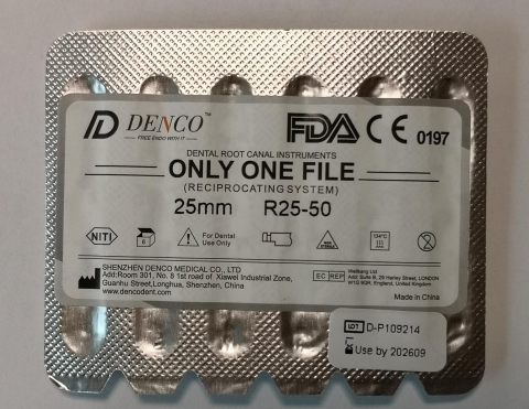 1STK Dental Niti only one files, single files, Zahnmedizinische Einzige Feilen ,R25/40/50 ,25mm,CE