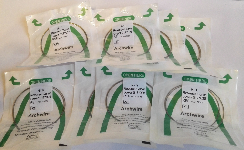 2pack Dental Niti Rückwärtskur Rechteck Bögen,Rechteck U/L,CE/FDA(Wählen Sie die Größen)