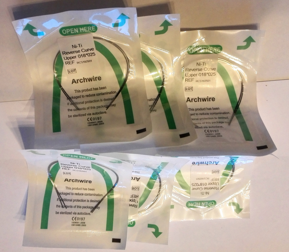 2pack Dental Niti Rückwärtskur Rechteck Bögen,Rechteck U/L,CE/FDA(Wählen Sie die Größen)