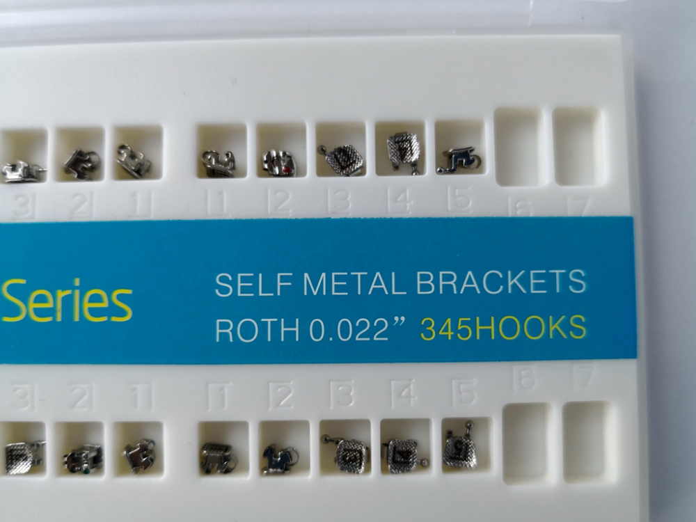 Dental Metall Selbstligierende/self-ligating Brackets,U/L 5-5,hooks 345,CE/FDA