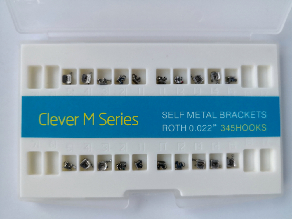 Dental Metall Selbstligierende/self-ligating Brackets,U/L 5-5,hooks 345,CE/FDA