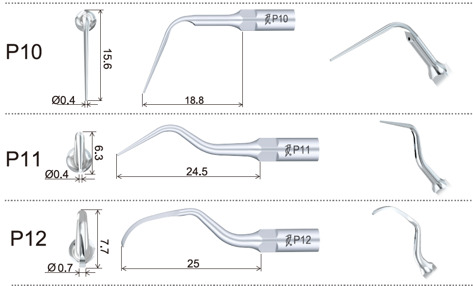 1stk woodpecker original Titanium Periodontics ZEG Spitze PD12T, DTE Serie ,CE/FDA