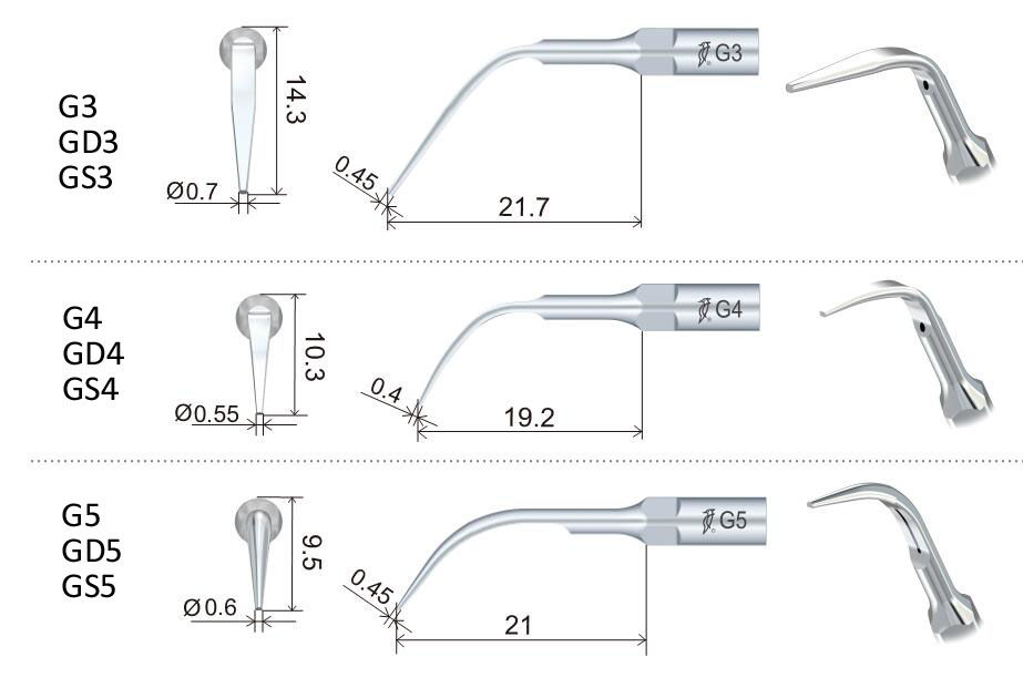 1stk WOODPECKER ZEG Spitze GD1, GD2, GD3, GD4, GD5, .... bis GD11,DTE Serie ,CE/FDA