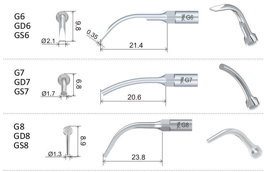 1stk WOODPECKER ZEG Spitze GD1, GD2, GD3, GD4, GD5, .... bis GD11,DTE Serie ,CE/FDA