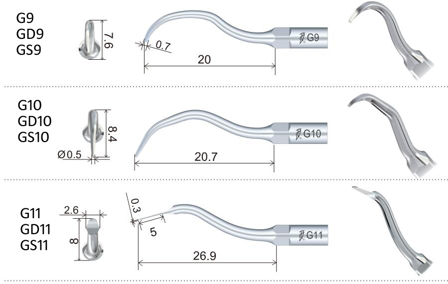 1stk WOODPECKER ZEG Spitze GD1, GD2, GD3, GD4, GD5, .... bis GD11,DTE Serie ,CE/FDA
