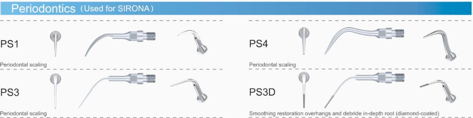 1stk/woodpecker Scaler Spitze PS1/PS3/PS4/PS3D/PS4D *Sirona kompatibel,Periodontics tip,CE/FDA