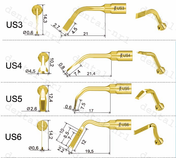 Spitze für Knochenchirurgie US1/ US1L/US1R/ US2/ US3/ US4/ US5/ US6, für woodpecker/* Mectron-Ultrachirurgie, CE/FDA
