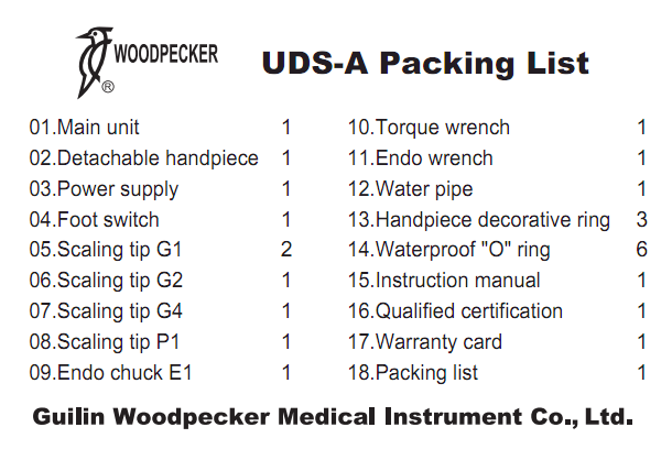 UDS-A, Ultraschall-Scaler woodpecker original Dental ultrasonic scaler,CE/FDA