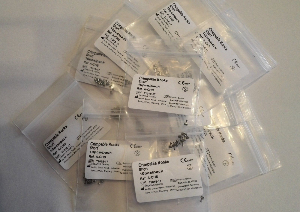 10stk Dental kieferorthopädische Crimphaken,kurz=1.3mm,mittel=2.2mm,lang=3mm, CE/FDA