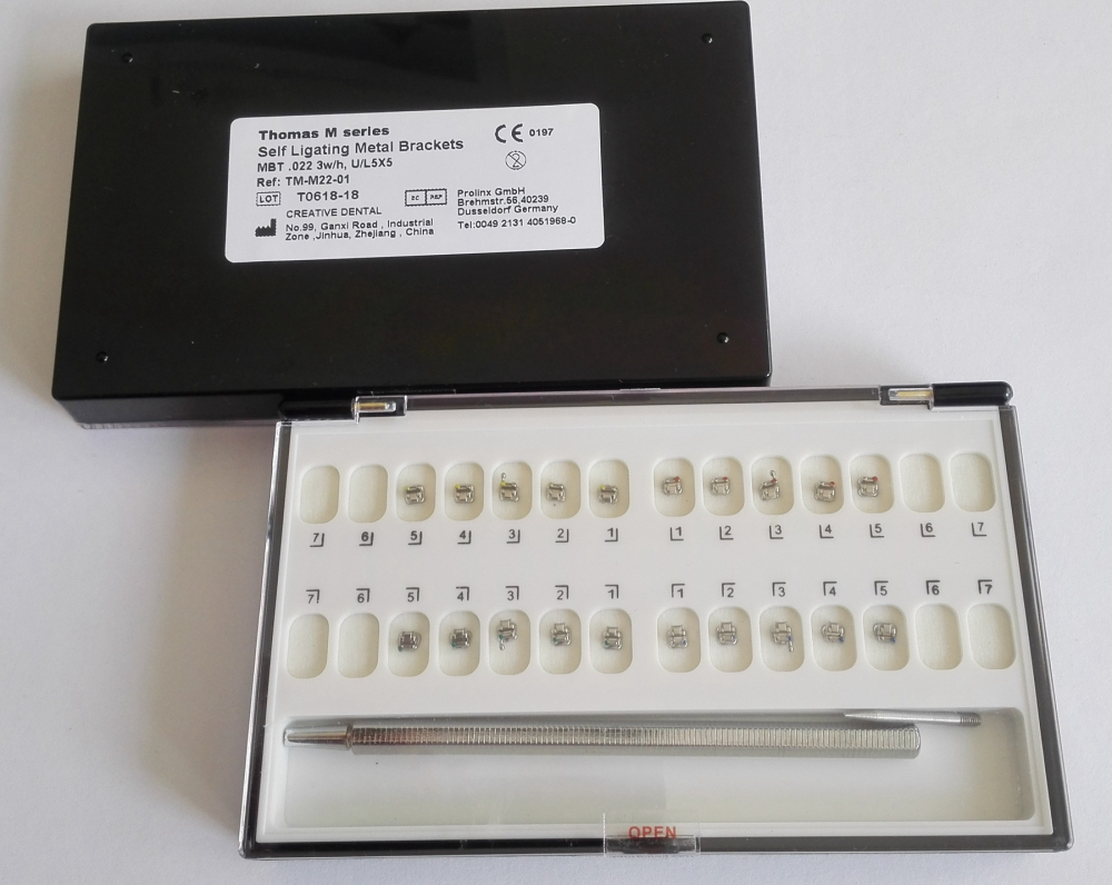 Dental metall passiv Selbstligierende Bracket, U/L 5-5Hooks 345, MBT022/ROTH022, CE