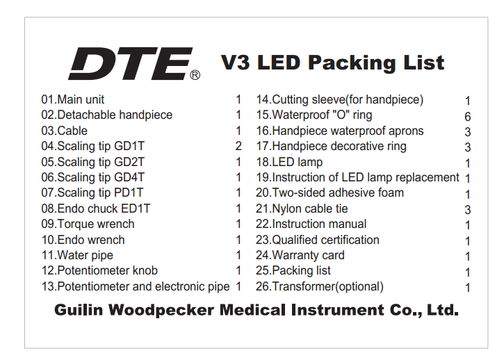 (Jahresendaktion)DTE-V3 LED,built-in scaler woodpecker dental Ultraschall-Scaler ,DTE Serie kompatibel,CE/FDA