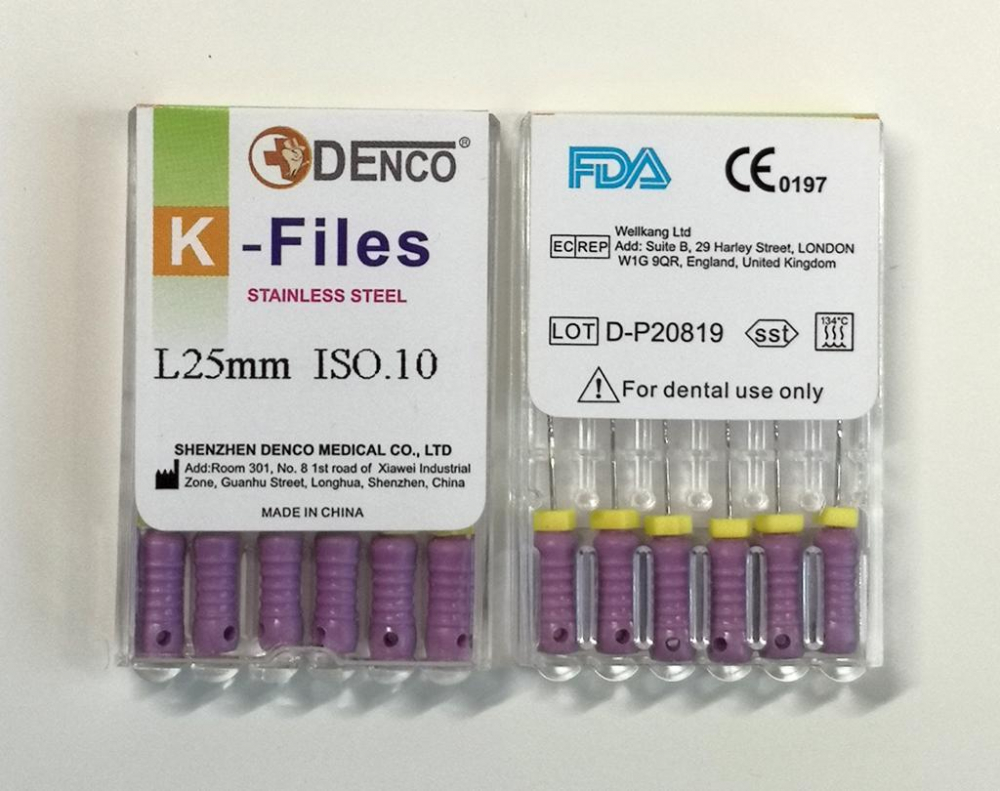 rostfreier Stahl K Feilen, L=25mm, wählenbar Größe , 6#-40#,Wurzelkanal 2pack , CE