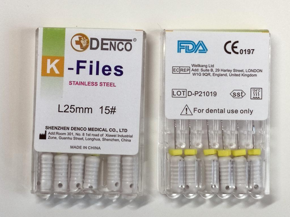 rostfreier Stahl K Feilen, L=25mm, wählenbar Größe , 6#-40#,Wurzelkanal 2pack , CE