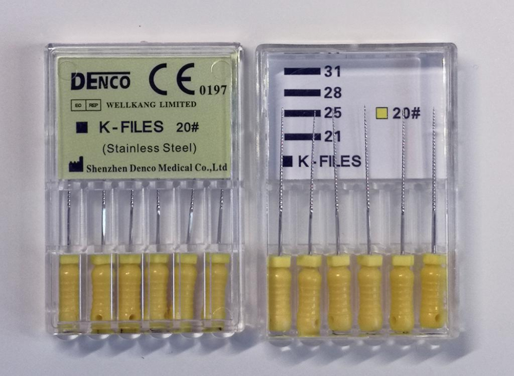 rostfreier Stahl K Feilen, L=25mm, wählenbar Größe , 6#-40#,Wurzelkanal 2pack , CE