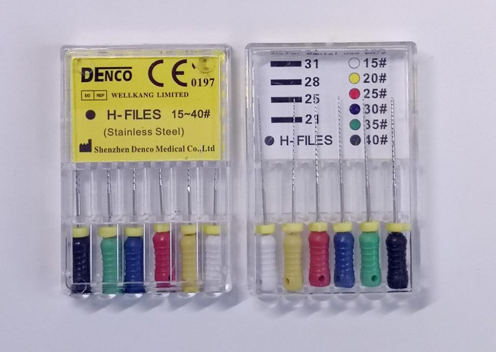 stainless steel H Files, L=25mm, 8#-40# Edelstahl Wurzelkanal 2 Pack ,CE