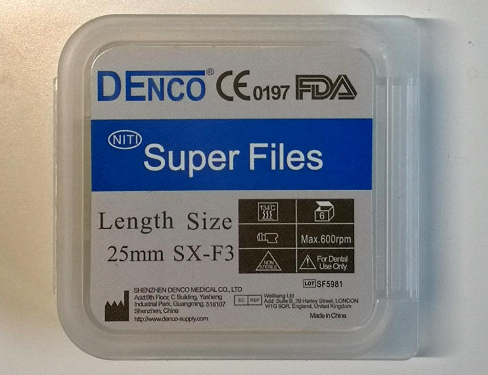 6stk Niti dental rotary file Wurzelkanal Feilen,Wurzelkanalbohrer,sortierte SX-F3,Maschinengebrauch, Länge 25mmCE