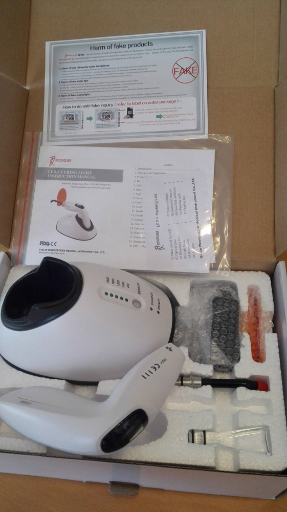 (Promotion!)Woodpecker LED F plus, aktualisierte Version!3s Aushärtung,bis 1800mW/cm,385-515nm Breitspektrum,CE/FDA