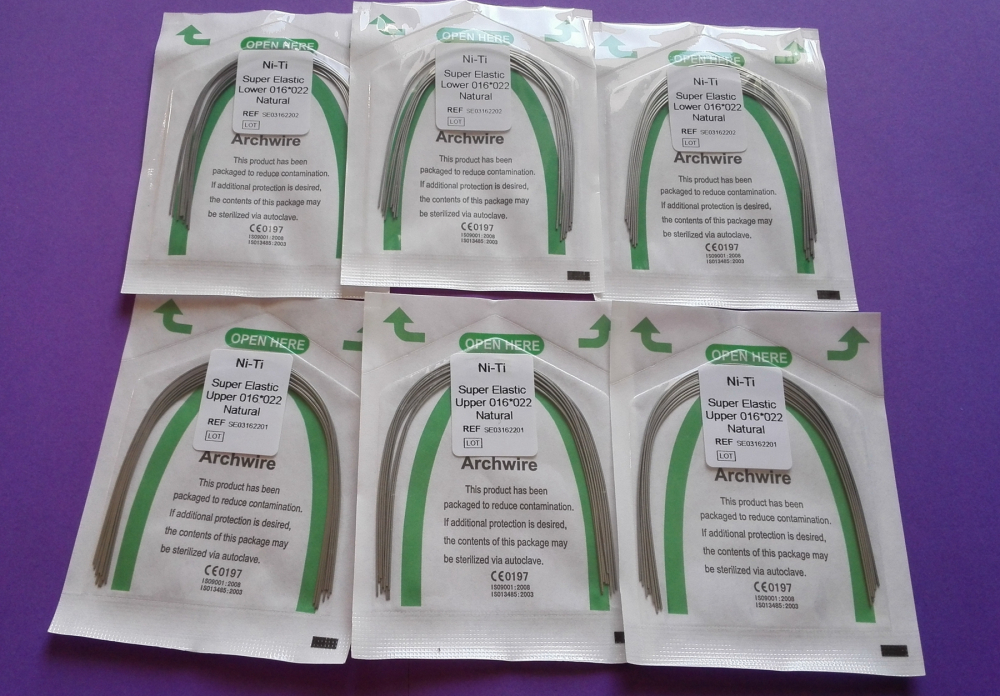 20stk Niti Rechteck Archwire Bögen,Super Elastic - Natural Form,U/L,CE/FDA(Wählen Sie die Größen)