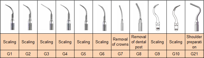 5Stk Spitze Tip G1/G2/ G3/G4/ G5/G6 /G7/G8/ G9, supragingival scaling, *EMS woodpecker kompatibel, CE/FDA