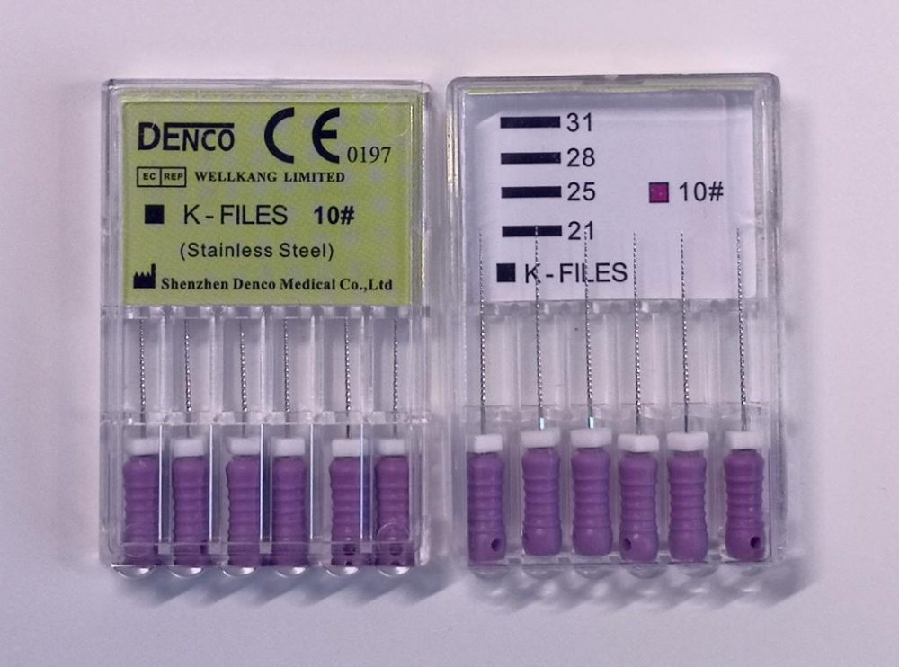 rostfreier Stahl K Feilen, L=21mm, wählenbar Größe , 6#-40#,Wurzelkanal 2pack , CE