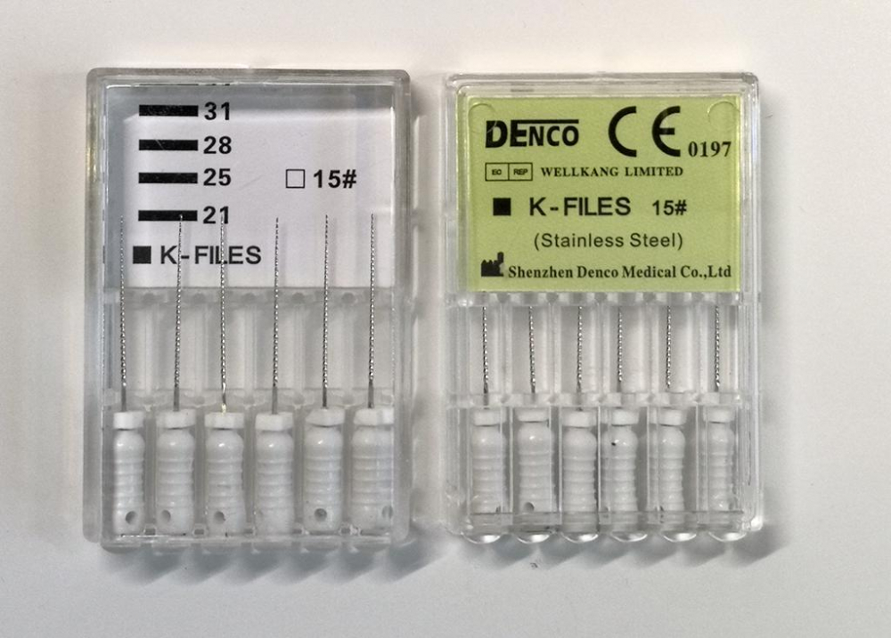 rostfreier Stahl K Feilen, L=21mm, wählenbar Größe , 6#-40#,Wurzelkanal 2pack , CE