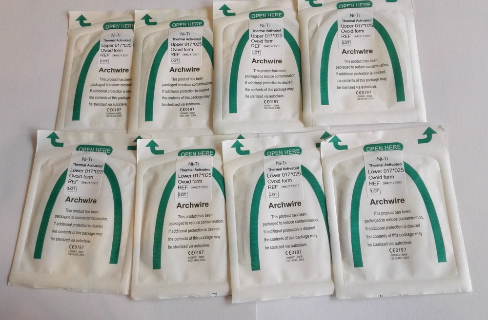 Niti thermische aktiv Bögen,Rechteck eiförmige Form U/L,20stk,CE/FDA(Wählen Sie die Größen)