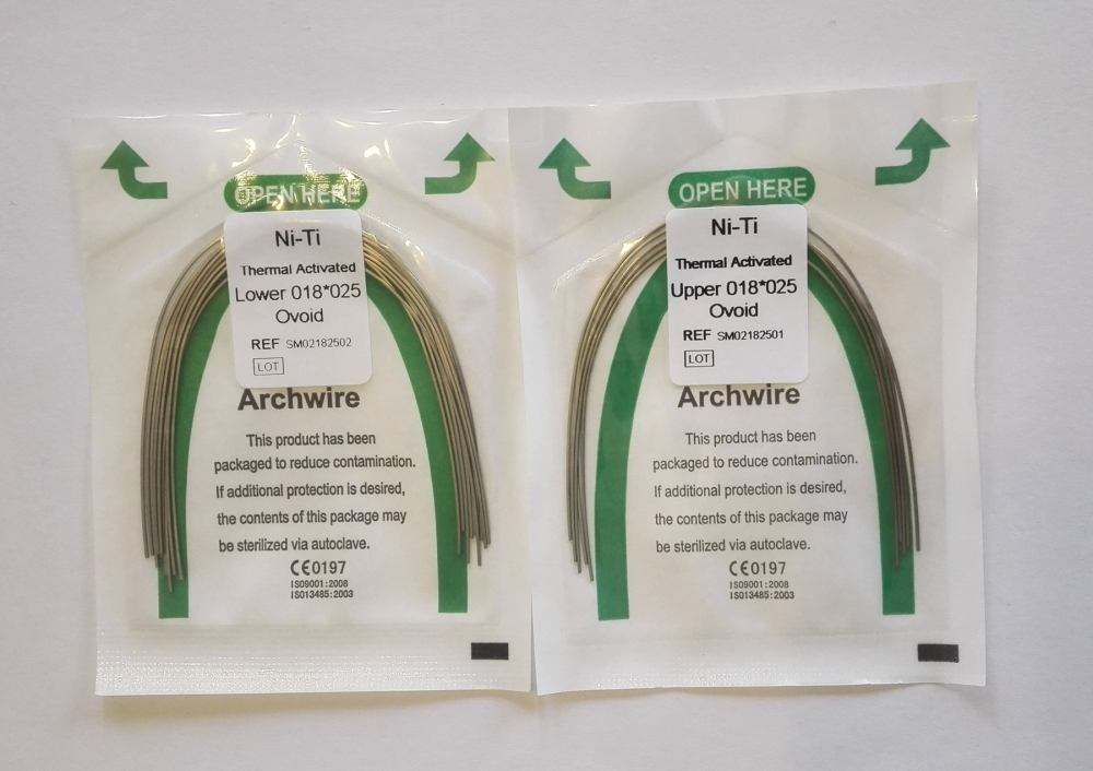 Niti thermische aktiv Bögen,Rechteck eiförmige Form U/L,20stk,CE/FDA(Wählen Sie die Größen)