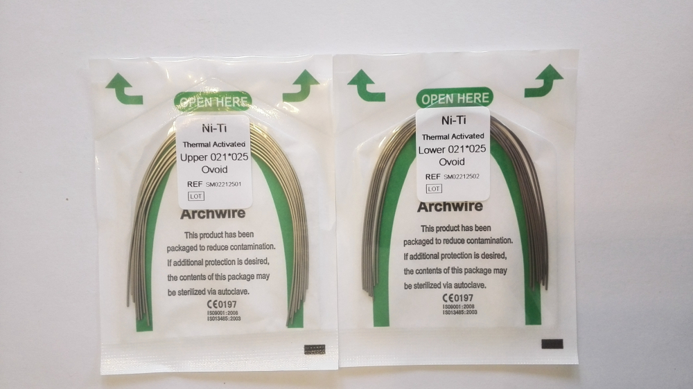 Niti thermische aktiv Bögen,Rechteck eiförmige Form U/L,20stk,CE/FDA(Wählen Sie die Größen)