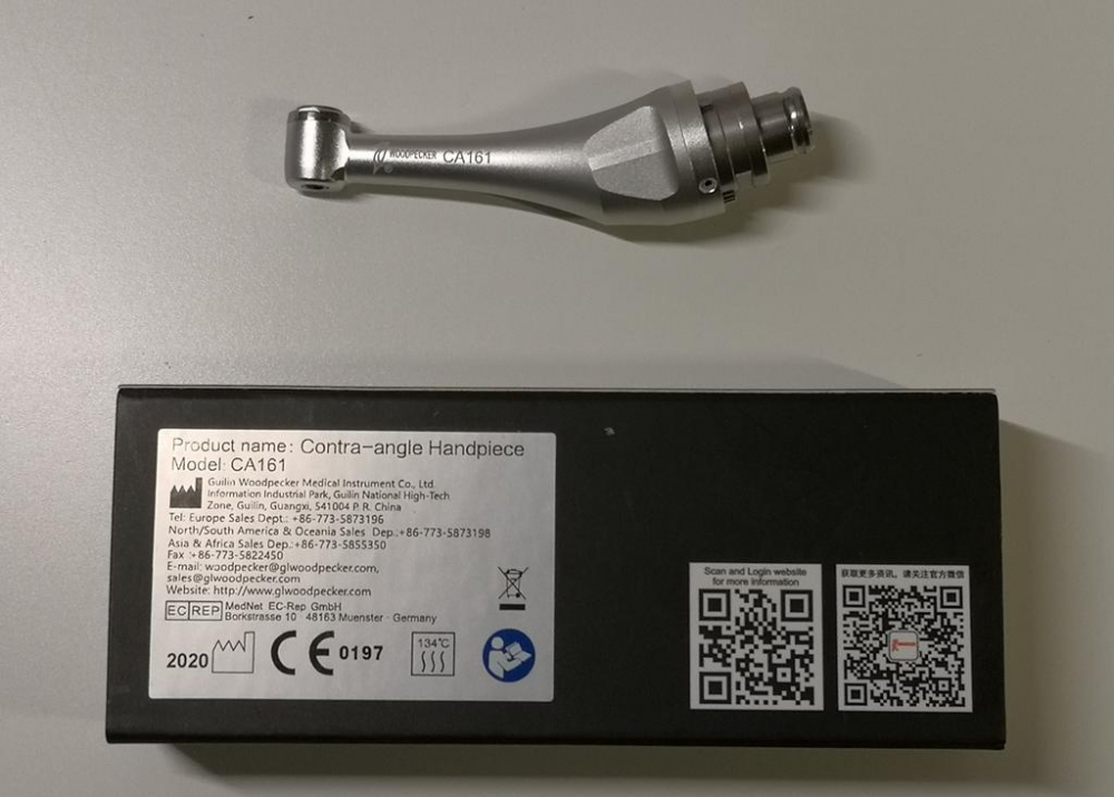 woodpecker original Winkelstück CA161 für ENDO RADAR PLUS /MOTOPEX/ENDO RADAR PRO/AI-MOTOR Weiß, CE/FDA