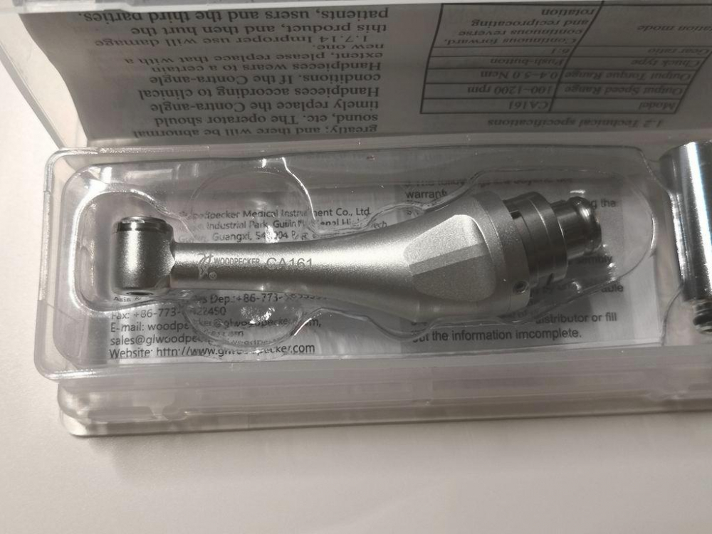 woodpecker original Winkelstück CA161 für ENDO RADAR PLUS /MOTOPEX/ENDO RADAR PRO/AI-MOTOR Weiß, CE/FDA