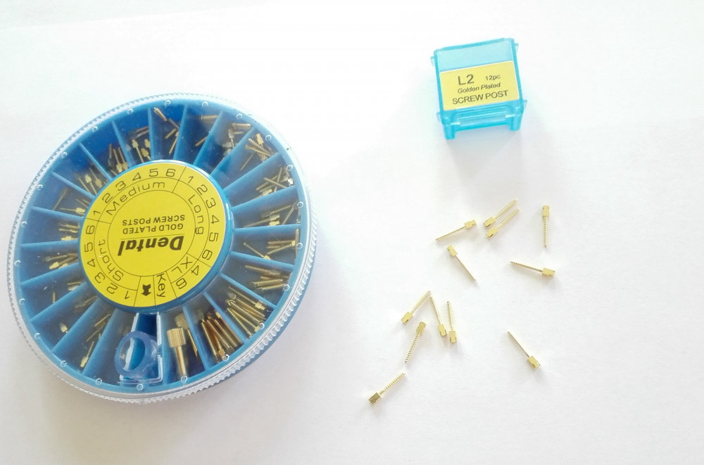 Dental golden Schraubenpfosten ,golden Screw Post,,sotiert, 120stk/pack,CE