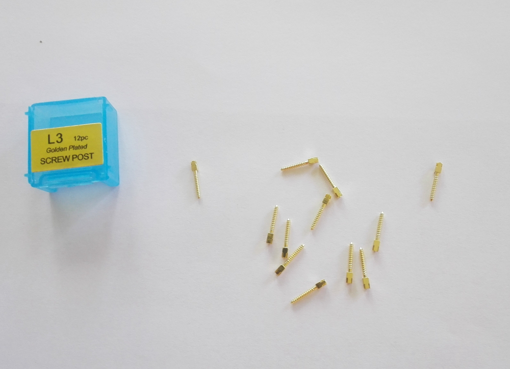 Dental Goldbeschichtung Schraubenpfosten ,gold coating Screw Post,Einzelgröße,12stk/pack,L1/L2/L3/M1/M2/M3/S1/S2/S3,CE