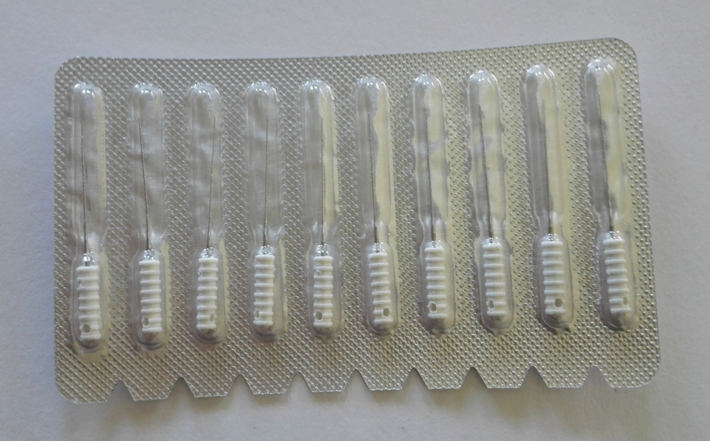 2 Pack Dental Edelstahl Stacheldraht, Nerven Broschen,0#-6#,Einzelgröße und sortiert Größen,21mm,10stk/pack,CE