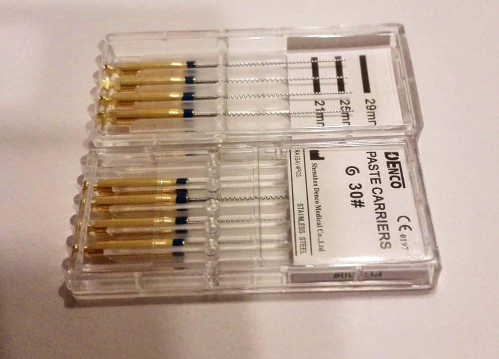 2 Pack Dental Edelstahl Pastenträger,Stainless Steel Paste Carrier,25mm 25#/30#/35#/40#,4stk/pack,CE