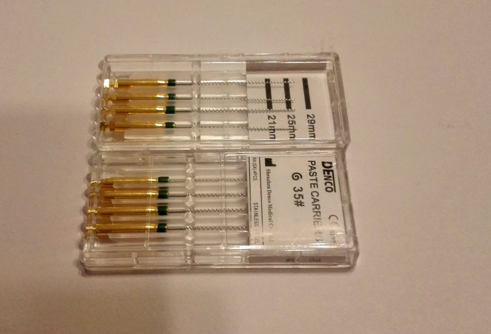 2 Pack Dental Edelstahl Pastenträger,Stainless Steel Paste Carrier,25mm 25#/30#/35#/40#,4stk/pack,CE