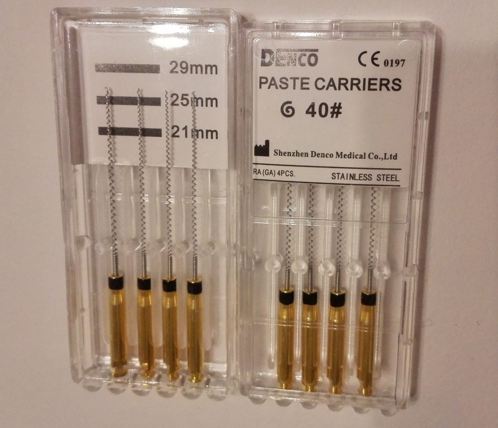 2 Pack Dental Edelstahl Pastenträger,Stainless Steel Paste Carrier,25mm 25#/30#/35#/40#,4stk/pack,CE