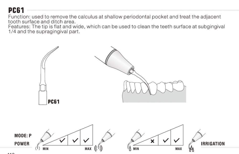 1stk woodpecker ZEG Spitze PC60/ PC61/ PC62, KaVo* Piezo LED kompatibel ,CE/FDA