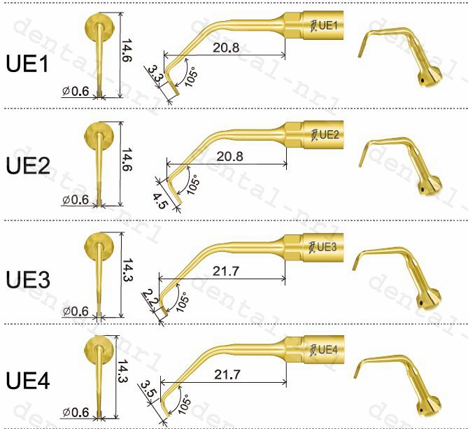 Woodpecker piezochirurgische Spitze Kit,UE1+UE2+UE3+UE4+US4+Spitze Halter, *Mectron Ultrasurgery kompatibel.