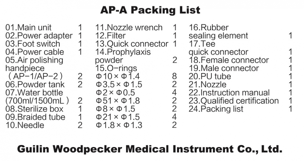 (Promotion!)Woodpecker Air Polisher AP-A, Schlankes Design, effizientere Scaling, CE/FDA