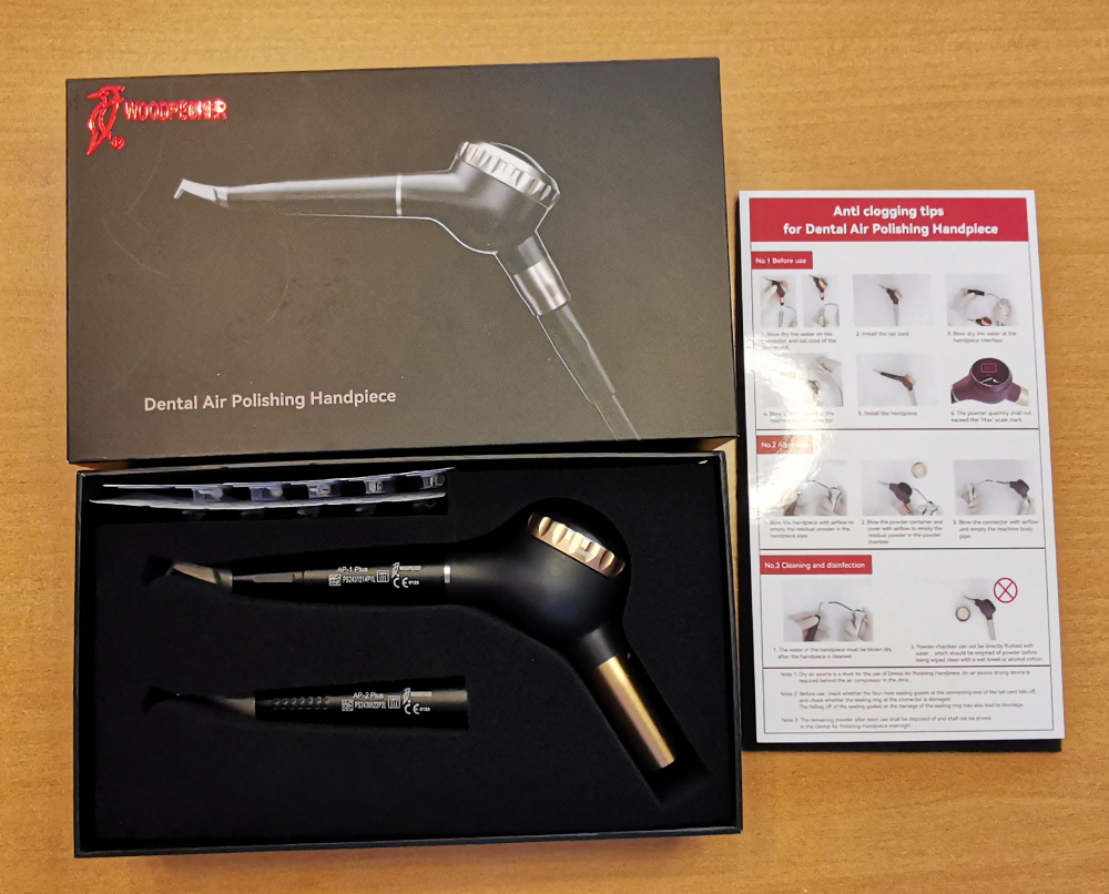 Woodpecker Dental Air Polisher AP-H PLUS, Supragingivaler und subgingivaler Modus,*KAVO/*SIRONA/*NSK kompatibel,CE/FDA