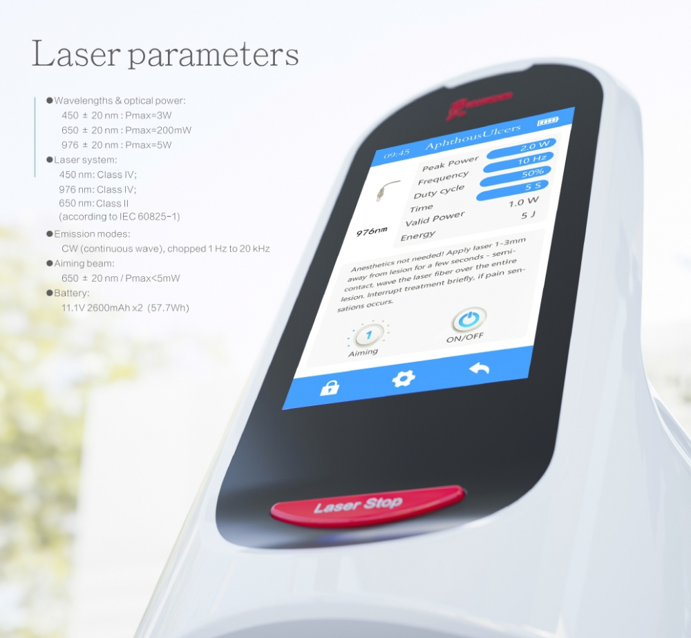 (Sommerangebote)Woodpecker LX16 PLUS, Innovatives blaues Halbleiterlasertherapiegerät mit drei Wellenlängen,CE/FDA