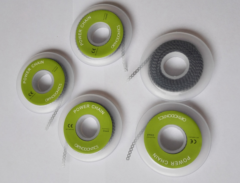 Dental Kieferorthopädische Elastische Power Ketten ,[long,short,close]SilverGrau,CE/FDA