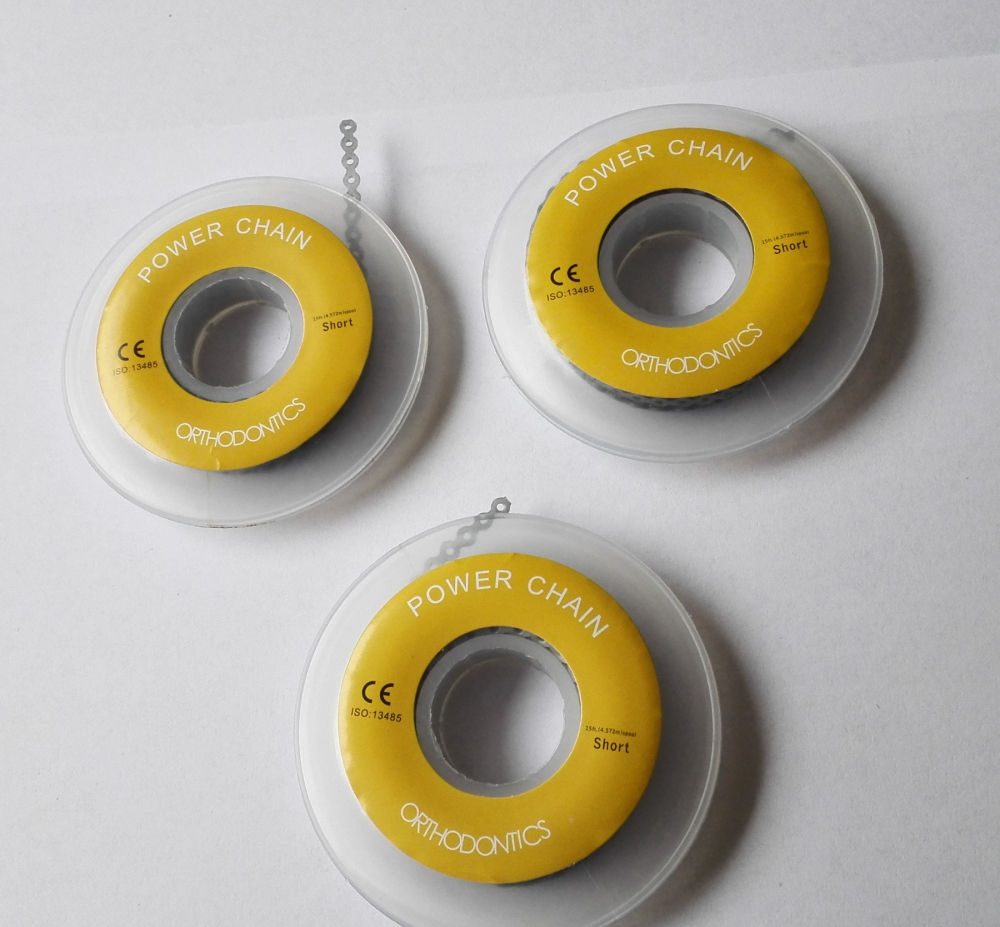 Dental Kieferorthopädische Elastische Power Ketten ,[long,short,close]SilverGrau,CE/FDA