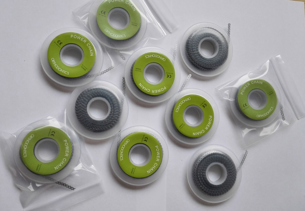 Dental Kieferorthopädische Elastische Power Ketten ,[long,short,close]SilverGrau,CE/FDA