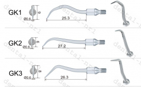 5stk Spitze Tipp GK1/ GK2/ GK3/ GK4/ GK5/ GK6/ GK7, KAVO* air scaler,Soniflex* 2003 kompatibel,CE/FDA