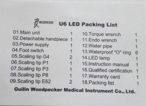 WOODPECKER U6 LED,Ultrasonic Endodontic Expert,more Functions,without bottle,CE/FDA