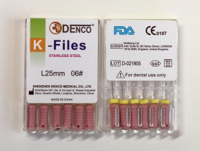 rostfreier Stahl K Feilen, L=25mm, wählenbar Größe , 6#-40#,Wurzelkanal 2pack , CE