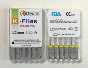 rostfreier Stahl K Feilen, L=25mm, wählenbar Größe , 6#-40#,Wurzelkanal 2pack , CE