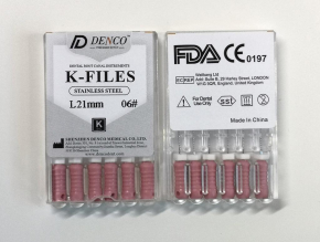 rostfreier Stahl K Feilen, L=21mm, wählenbar Größe , 6#-40#,Wurzelkanal 2pack , CE